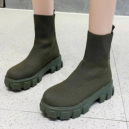Pull tricoté Bottines Femme Tendance Cheville