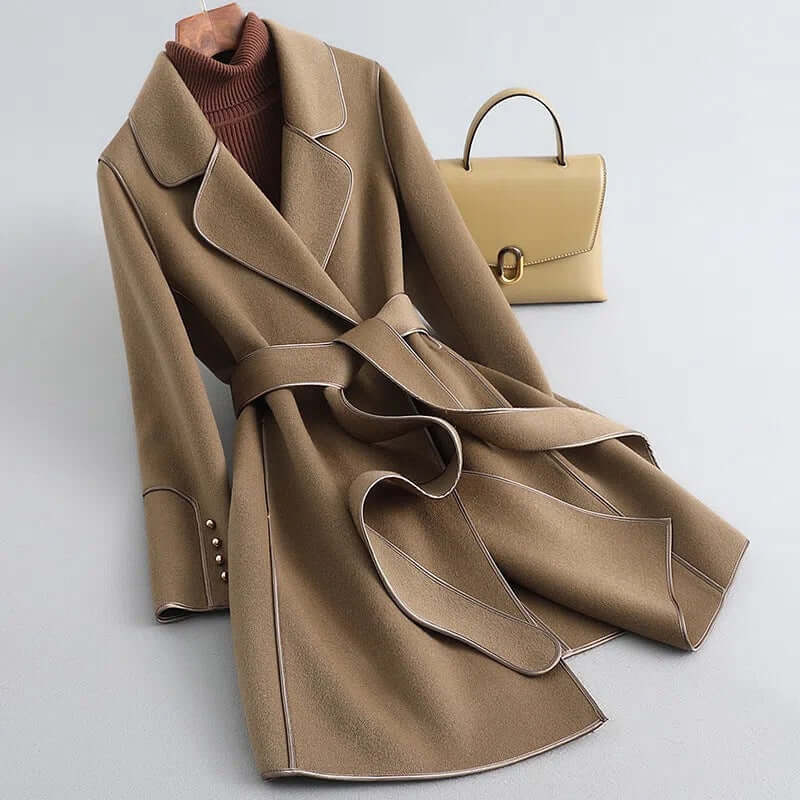 Manteau en laine long et élégant pour femme - Hiver