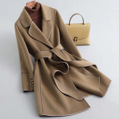 Manteau en laine long et élégant pour femme - Hiver