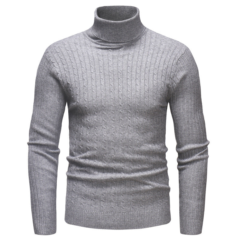 Pull Homme Col Roulé Tricot Motif
