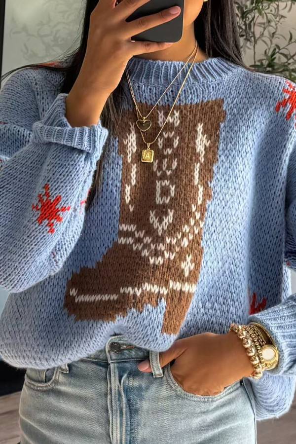 Pull de Noël chaud à col rond