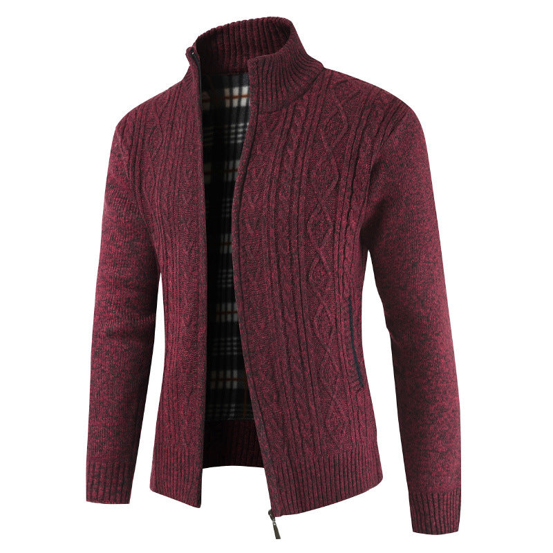Cardigan homme moderne col montant zippé