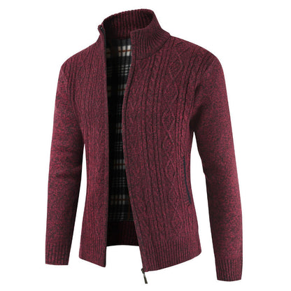 Cardigan homme moderne col montant zippé
