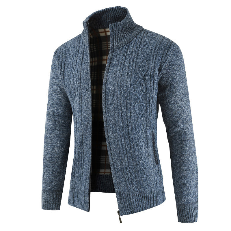 Cardigan homme moderne col montant zippé