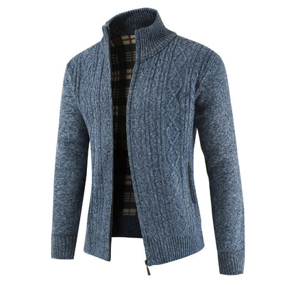 Cardigan homme moderne col montant zippé