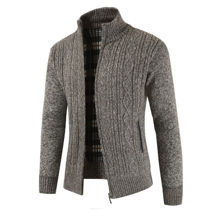 Cardigan homme moderne col montant zippé