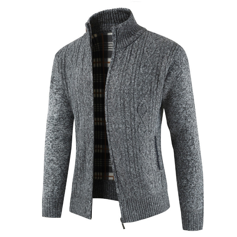 Cardigan homme moderne col montant zippé