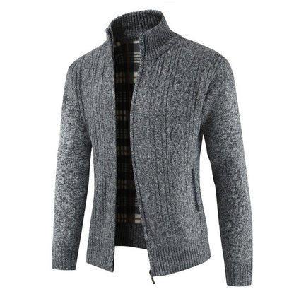 Cardigan homme moderne col montant zippé