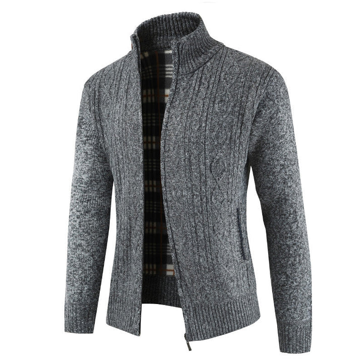 Cardigan homme moderne col montant zippé