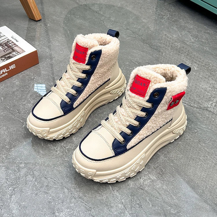 Bottes montantes pour femmes à semelle épaisse de style Martin