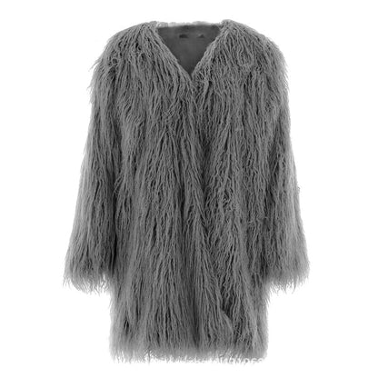 Manteau d'hiver femme doux moelleux long