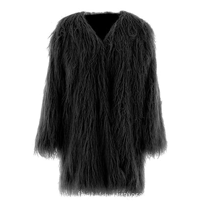 Manteau d'hiver femme doux moelleux long