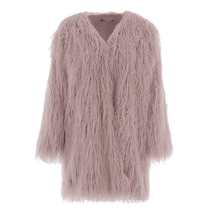Manteau d'hiver femme doux moelleux long