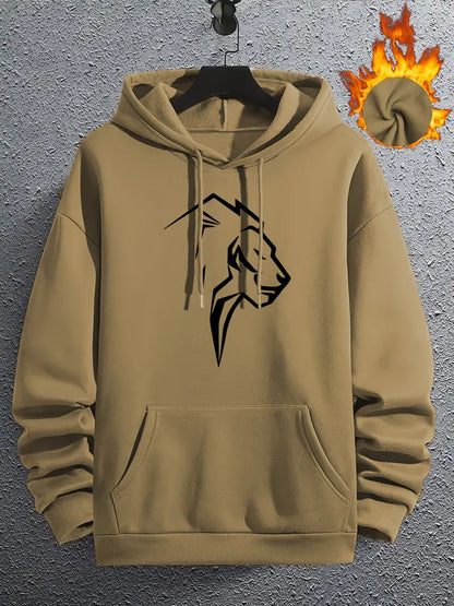 Sweat à capuche design lion homme