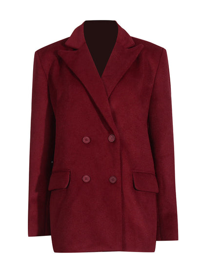Veste courte en laine chaude avec ceinture pour femme