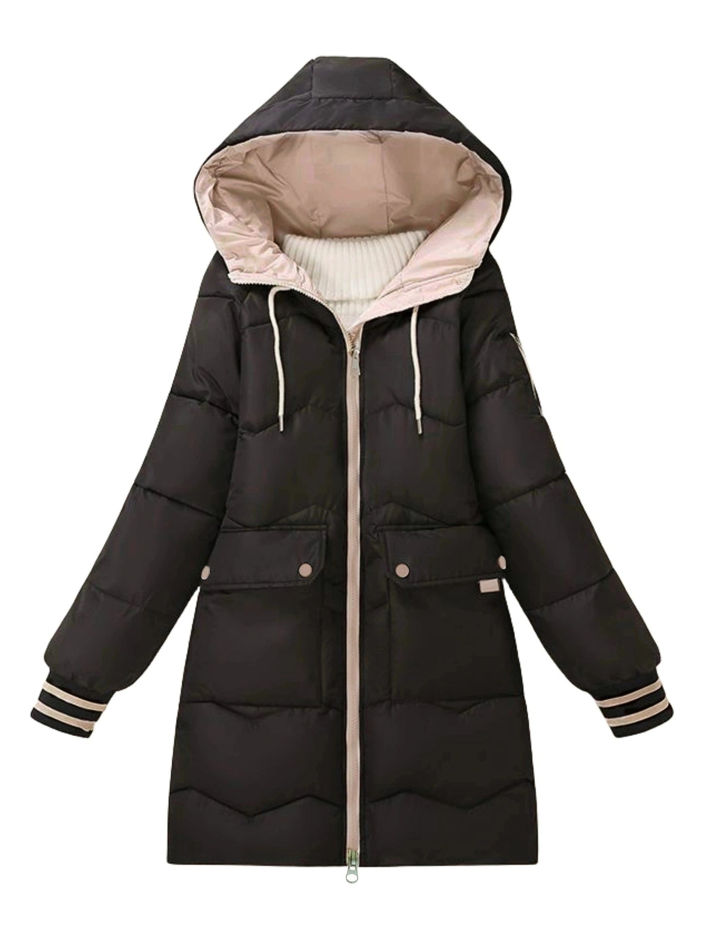 Doudoune matelassée classique chaude à capuche pour femme