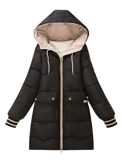 Doudoune matelassée classique chaude à capuche pour femme