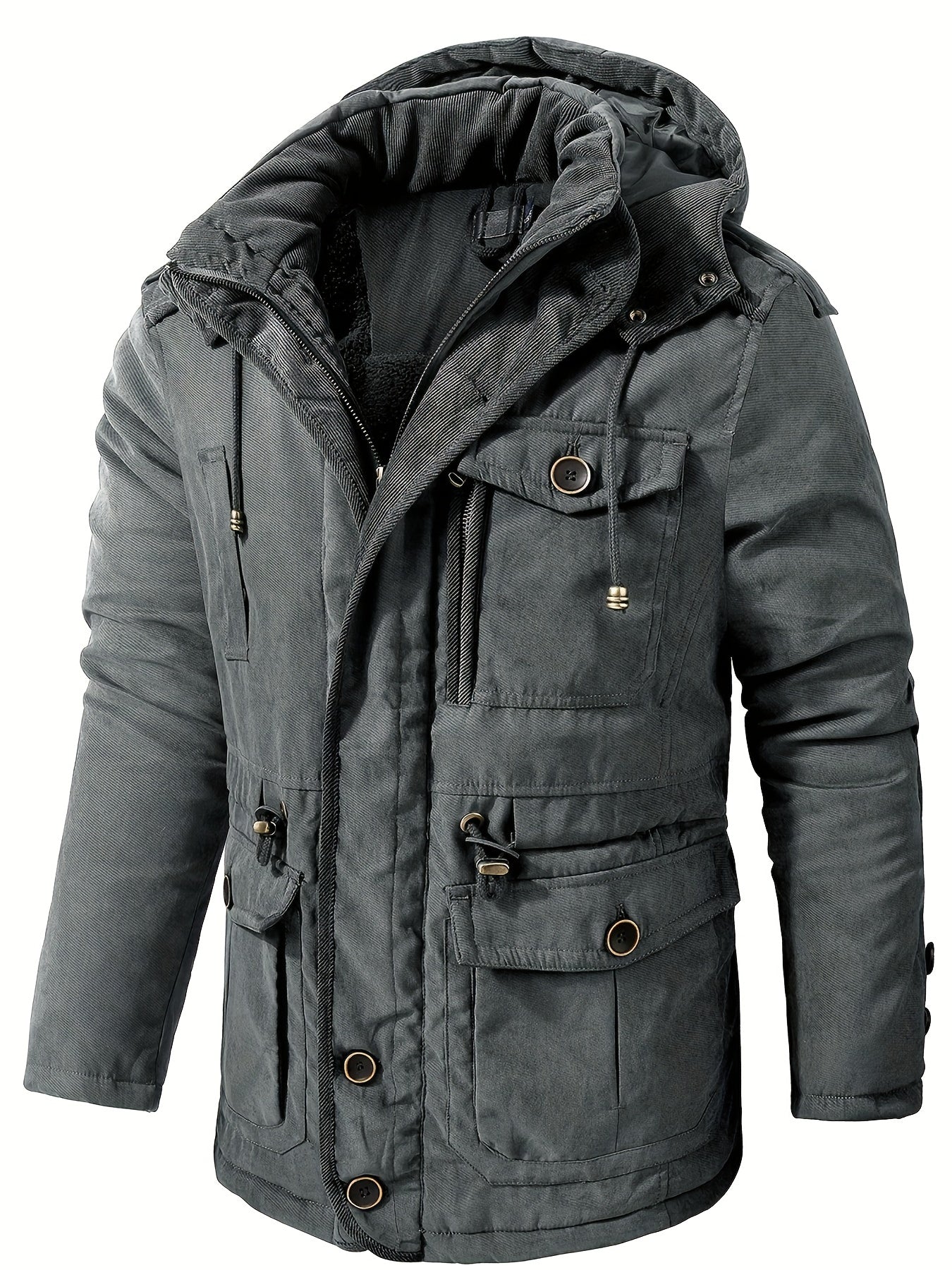 Blouson d'hiver homme chaud à capuche fonctionnel