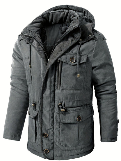 Blouson d'hiver homme chaud à capuche fonctionnel
