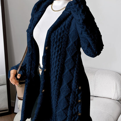 Élégante veste longue pour femme avec capuche style marin
