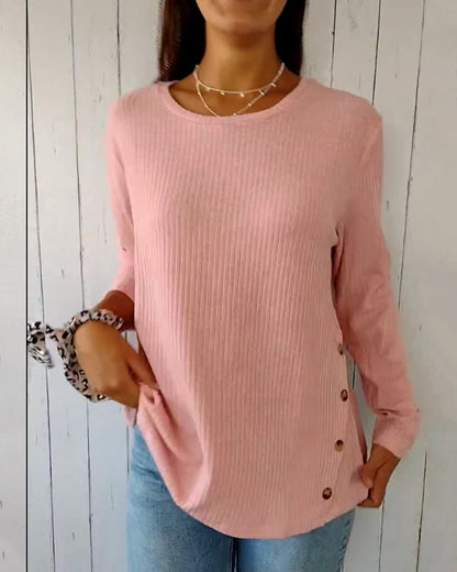 Haut en maille doux à col rond pour femme