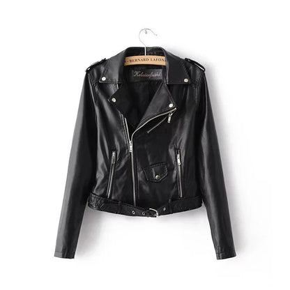 Veste courte classique zippée pour femme