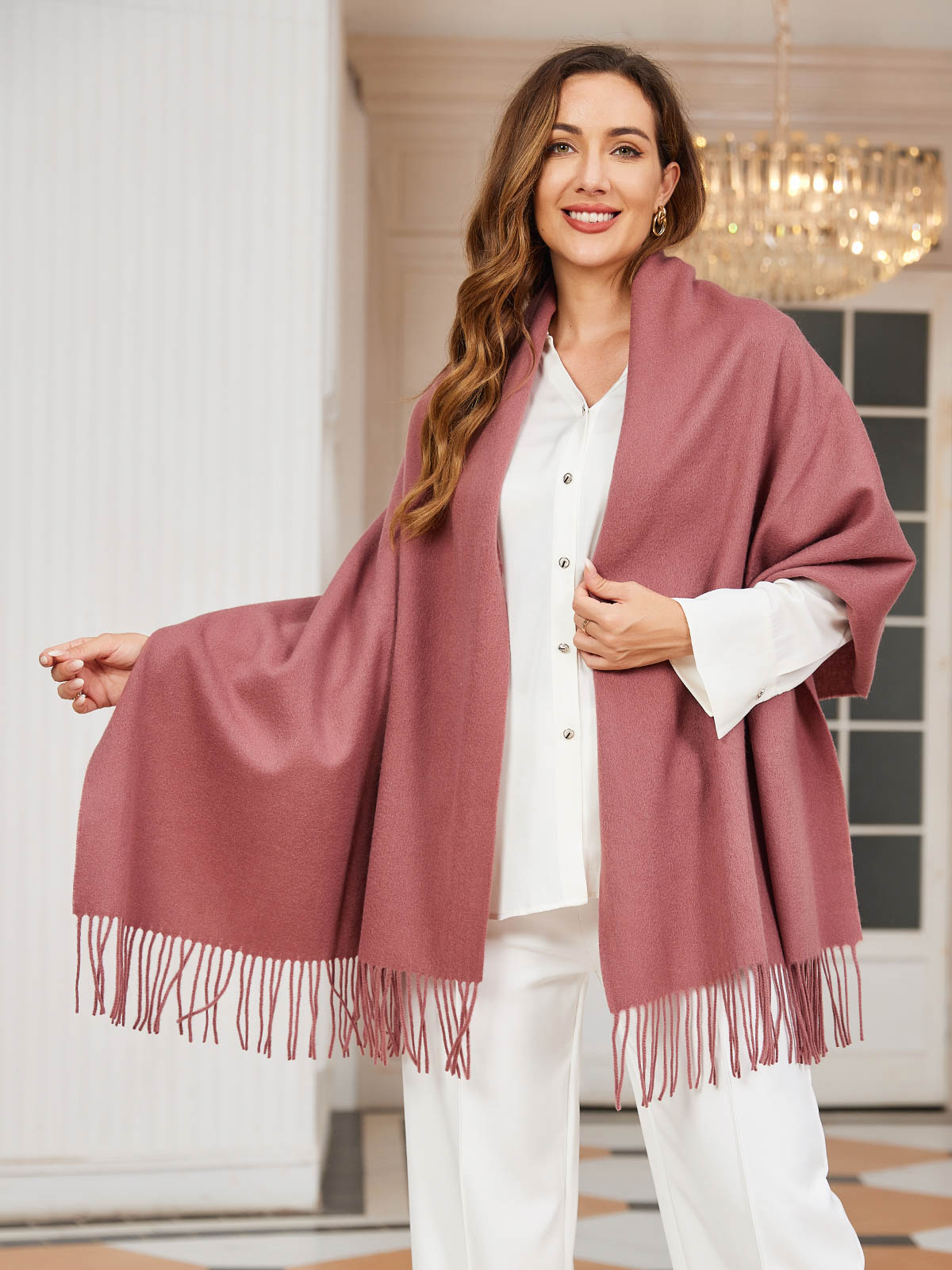 Écharpe en laine élégante de luxe pour femme