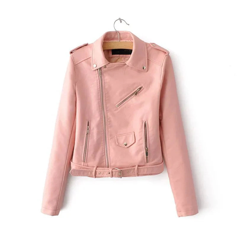 Veste courte classique zippée pour femme