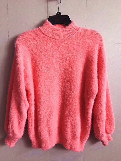 Pull col roulé doux femme mohair