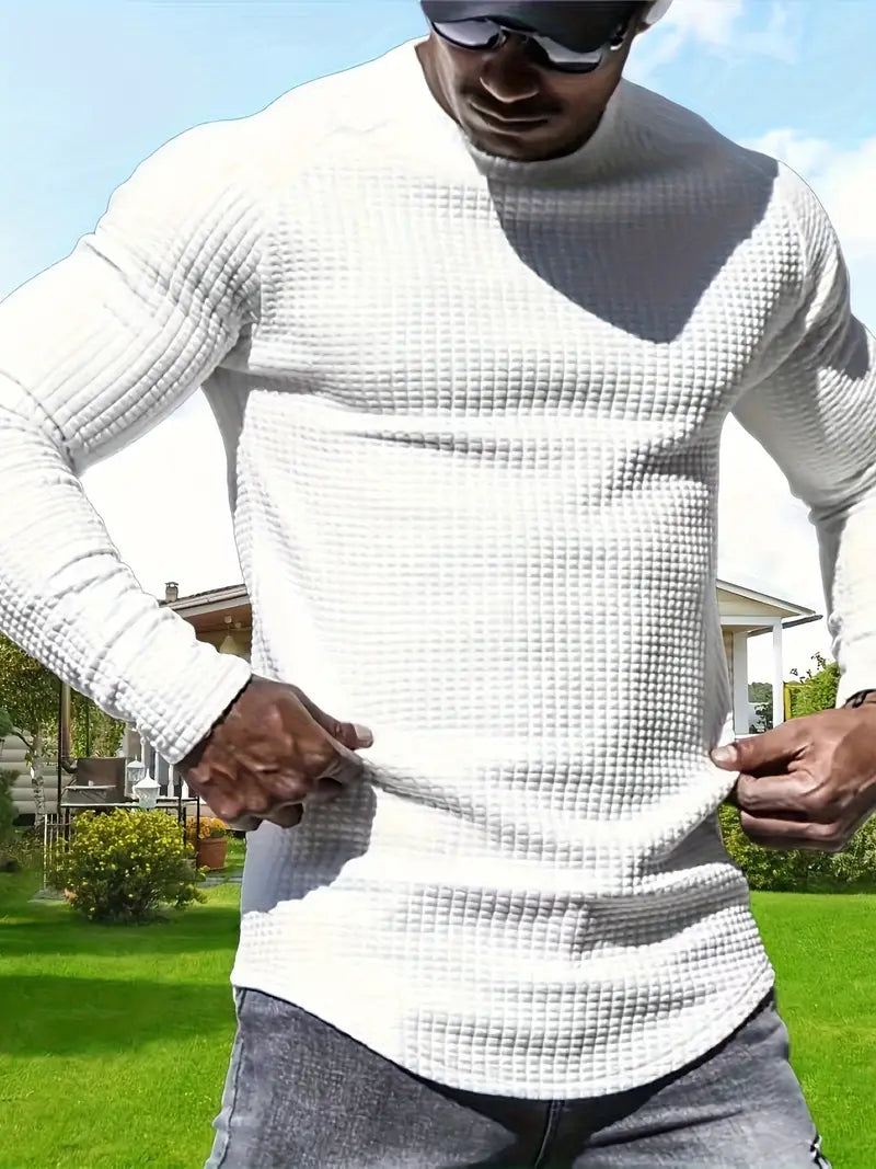 Pull pour homme en maille gaufrée chaude