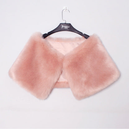 Cape en fourrure pour femme Élégant Doux Volumineux