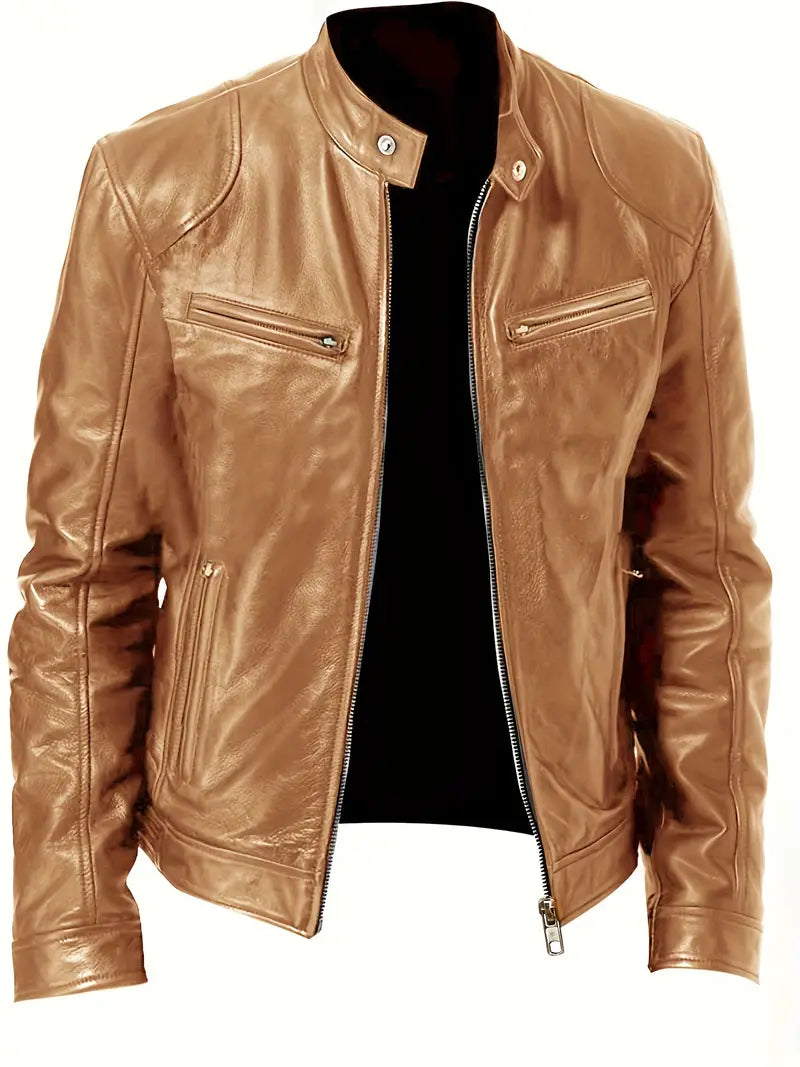 Blouson de moto en cuir pour hommes