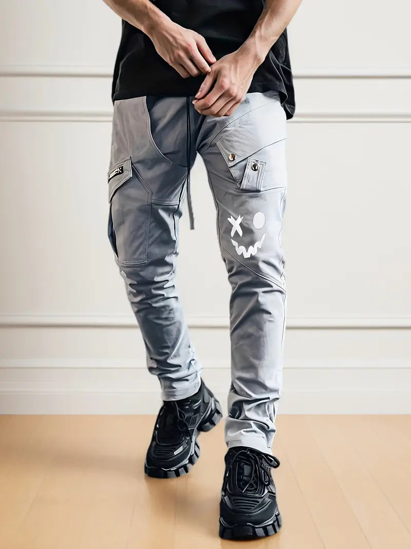 Pantalon cargo décontracté poches zippées style loisir