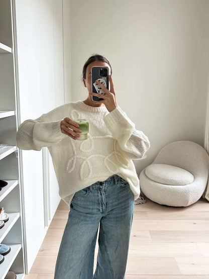 Cardigan élégant oversize avec broderie