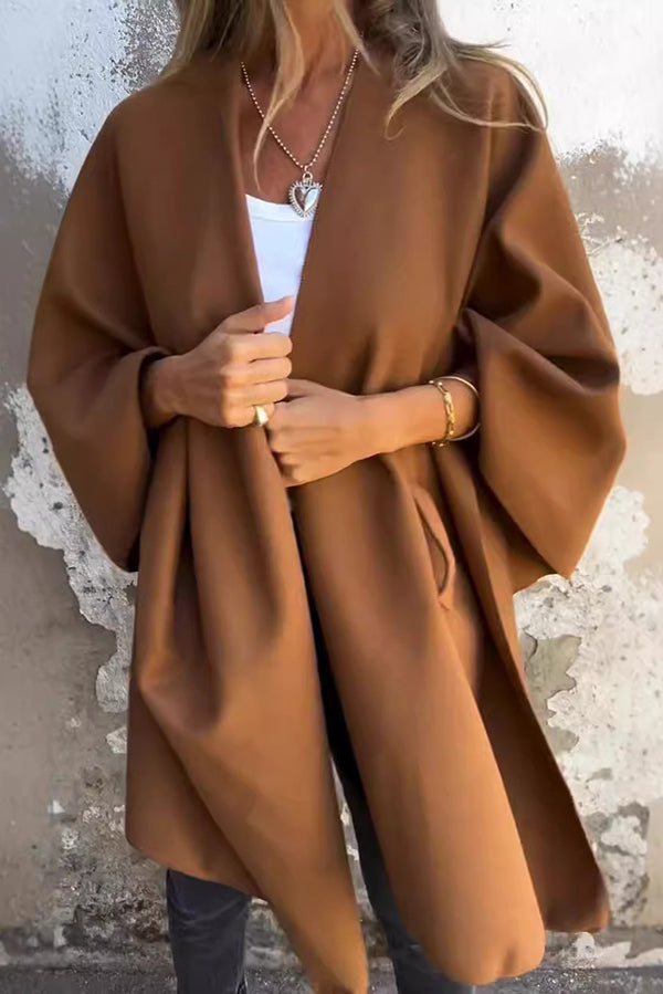 Veste élégante pour femme col en V coupe cape