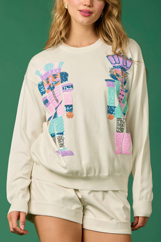 Pull Soldat de Noël Idée cadeau Festif Pailleté