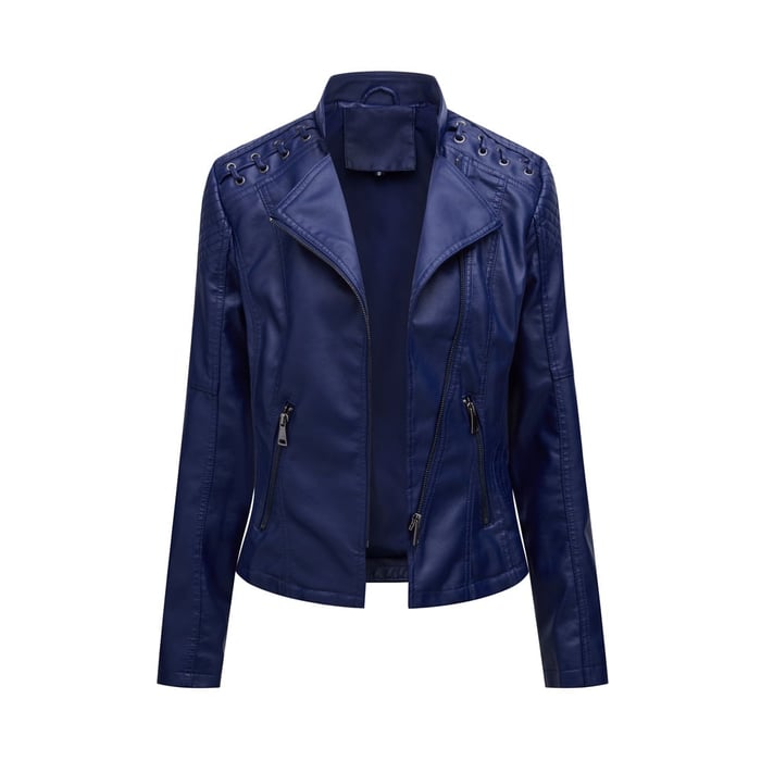 Veste en cuir souple effet peau de mouton