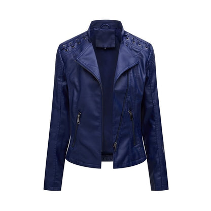 Veste en cuir souple effet peau de mouton