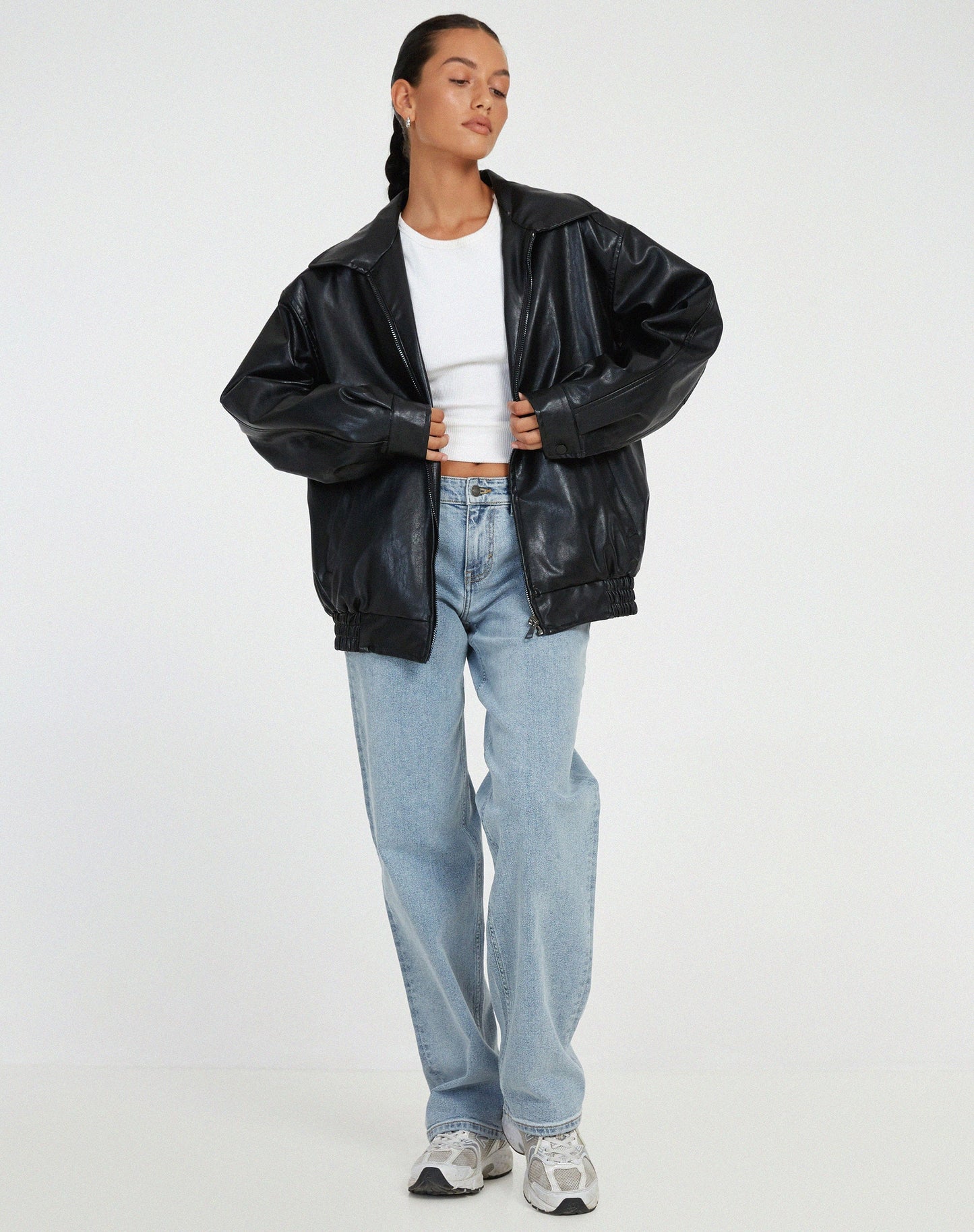 Cavita Veste en cuir PU moderne et chaude