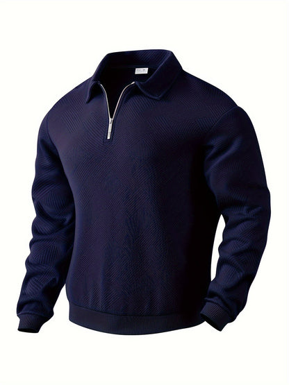 Pull pour homme, col zippé 1/4, style moderne