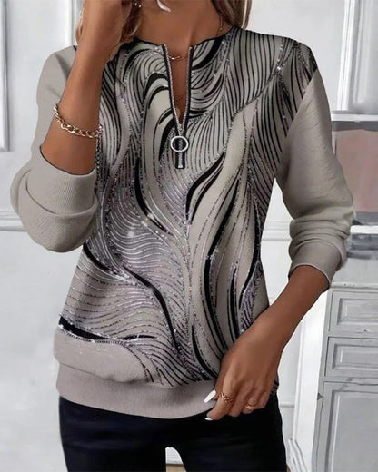 Robe Tendance Décontractée Imprimée Fermeture éclair