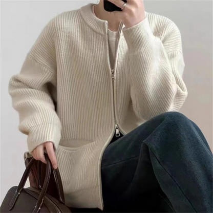 Cardigan zippé oversize pour femme Confort