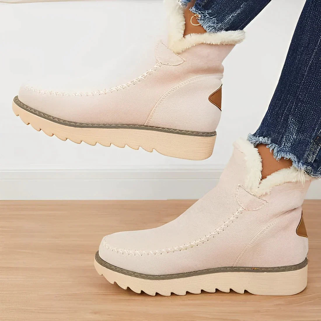 Bottes confortables à semelles épaisses courtes