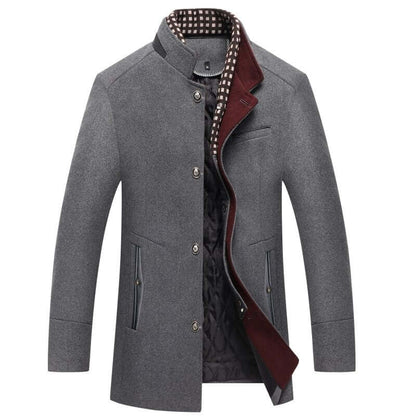 Manteau en laine pour homme Slim Fit Hiver Noir