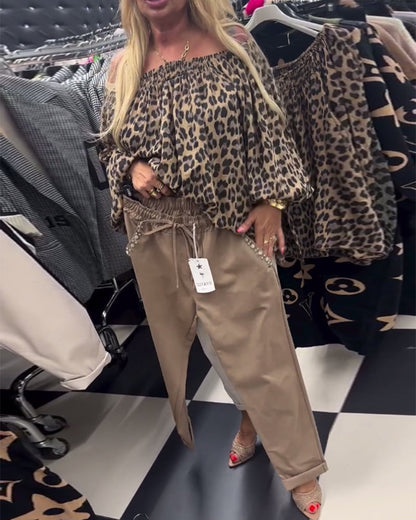 Chemisier stylé motif léopard pour femme