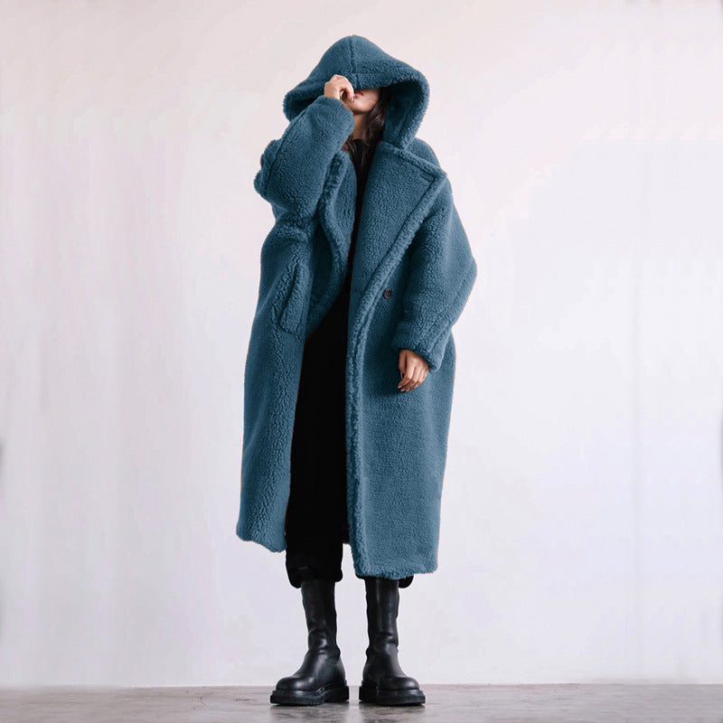 Robe d'hiver matelassée longue à boutons pour femme