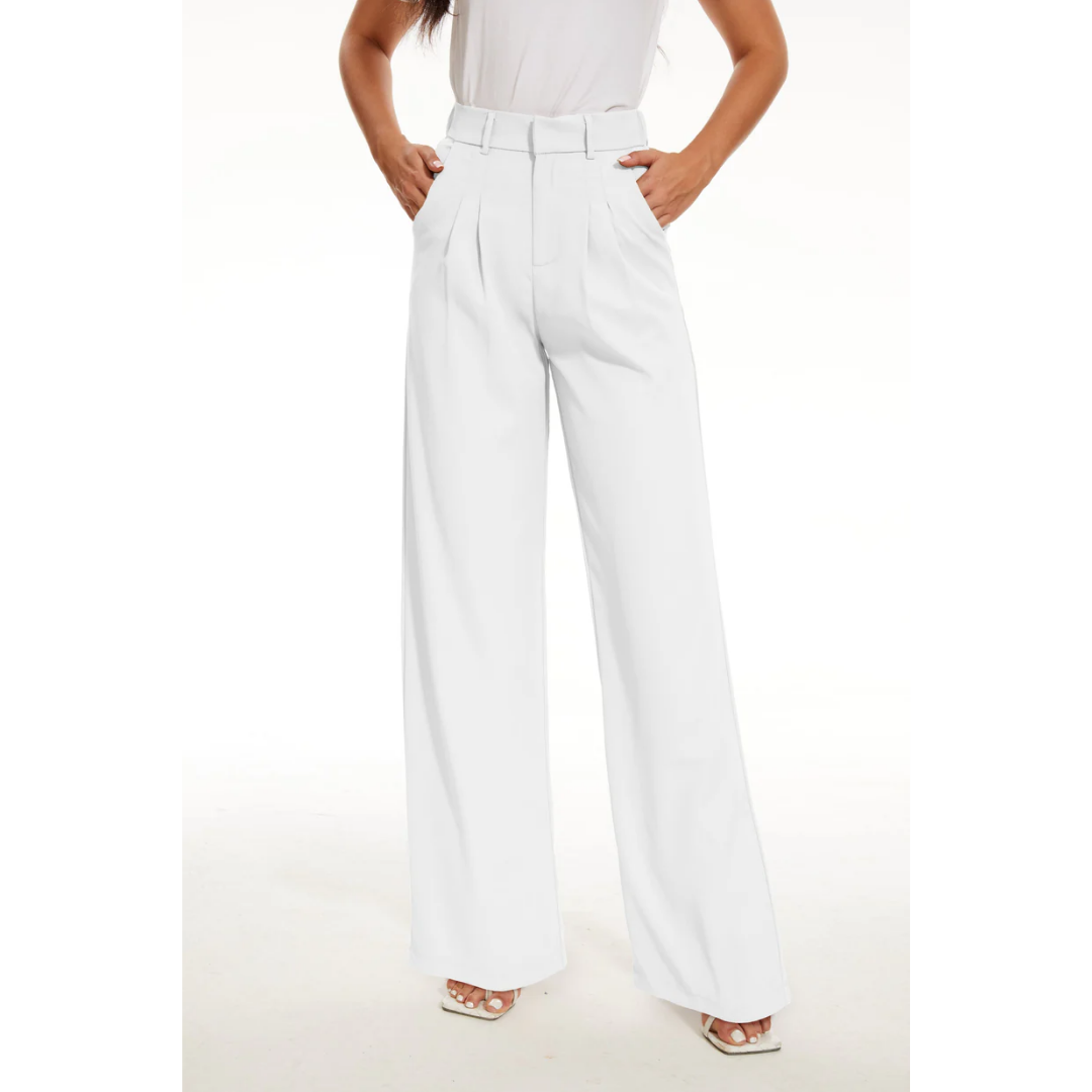 Pantalon taille haute pour femme coupe confort