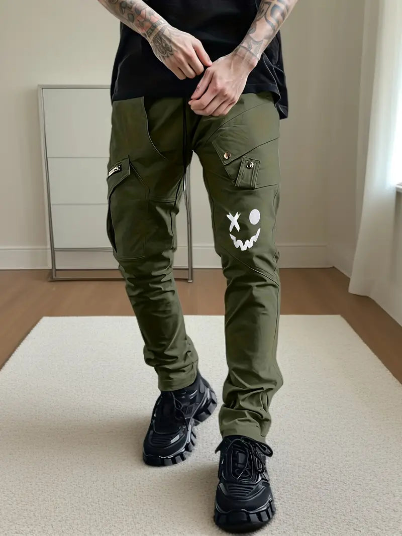 Pantalon cargo décontracté poches zippées style loisir