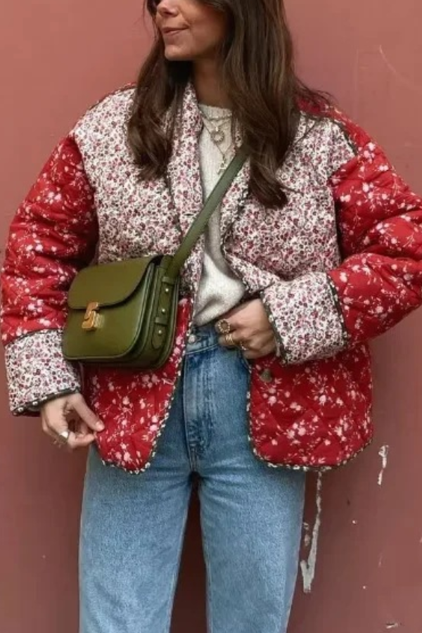 Veste en coton élégante avec couleurs contrastantes