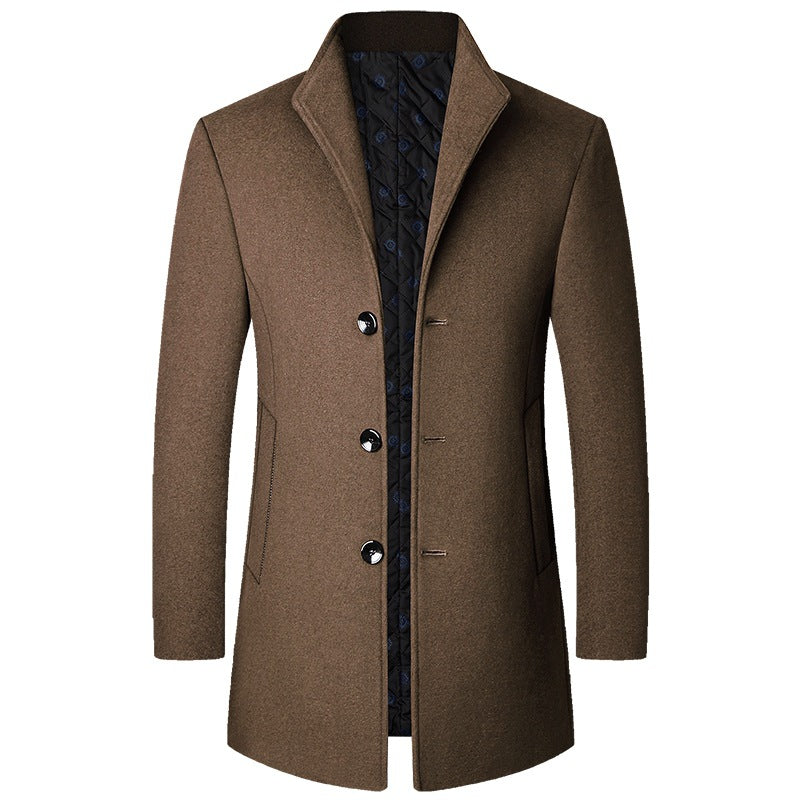Stylisher Herren Wollmantel Lang Elegant - IdealeKleiden